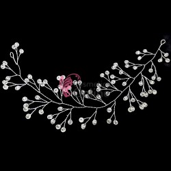Accesoriu modern pentru decor par WED45BB Argintiu cu cristale de 30cm 